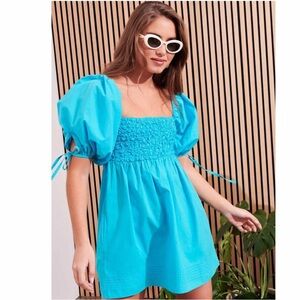 NWT Saylor Anthropologie Iliona Cotton Mini Dress Blue XS